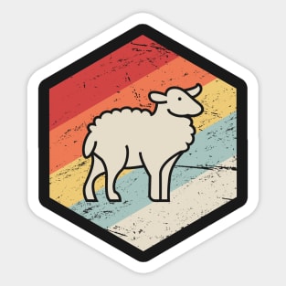 Retro Vintage Sheep Farmer Icon Sticker